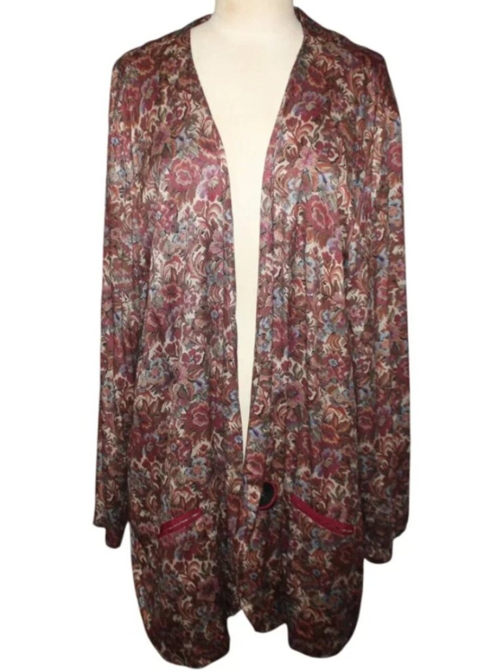 VINTAGE BGB LTD Cardigan Sz L Grandma Sweater 80s Retro Artsy Maximalism Top
